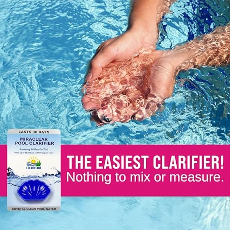 Lo-Chlor Miraclear Pool Clarifier - 30 Days Crystal Clear Water, 1.4 Oz Tablet gallery