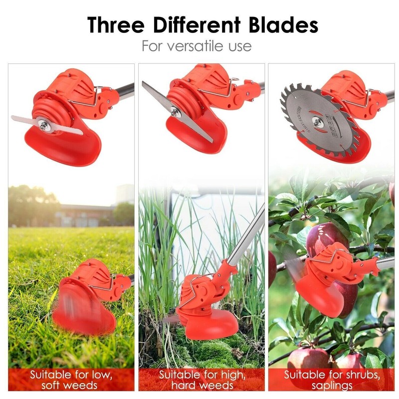 Electric Cordless Grass String Trimmer Lawn Edger Weed Wacker Cutter + 2 Battery gallery