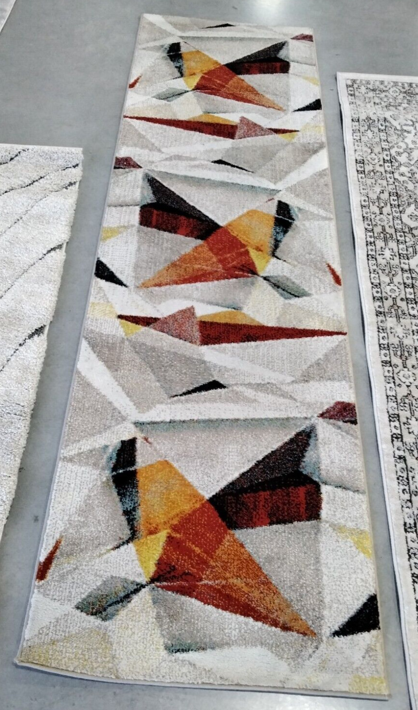 GREY / ORANGE 2'-3" X 8' Back Stain Rug, Reduced Price 1172735611 PRL6940F-28 gallery