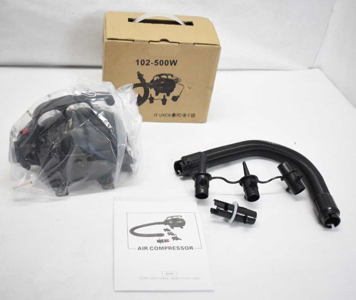 102-500W Corded Electric Air Compressor 3 Nozzles AC 110V-120V 500W Black gallery