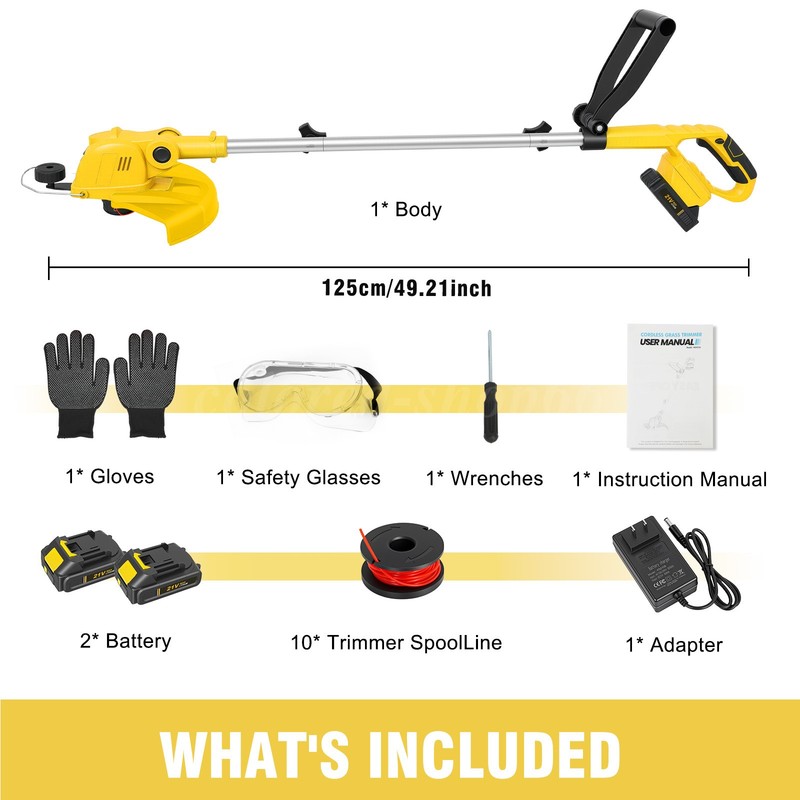 2-IN-1 Electric Cordless Grass String Trimmer Lawn Edger Weed Wacker Cutter USA gallery