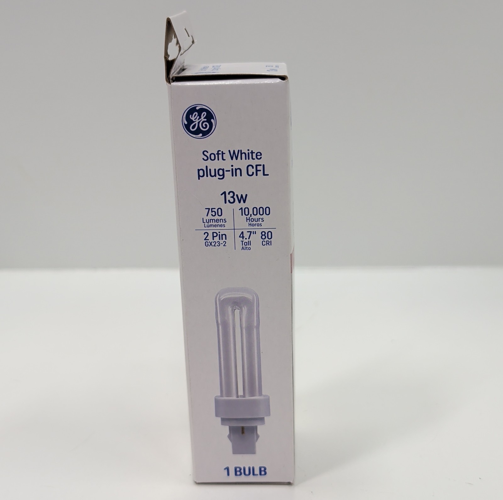 GE CFL Light Bulb 13W GX23‑2 2‑Pin Soft White 750 Lumens 10000 Hr 93130286 New gallery