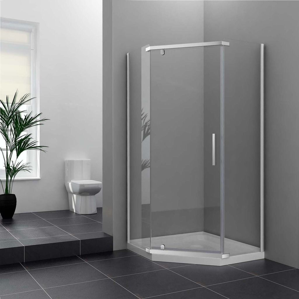 SUNNY Semi-Frameless Shower Enclosures Pivot Shower Door 36.5" x 36.5" x 72" gallery