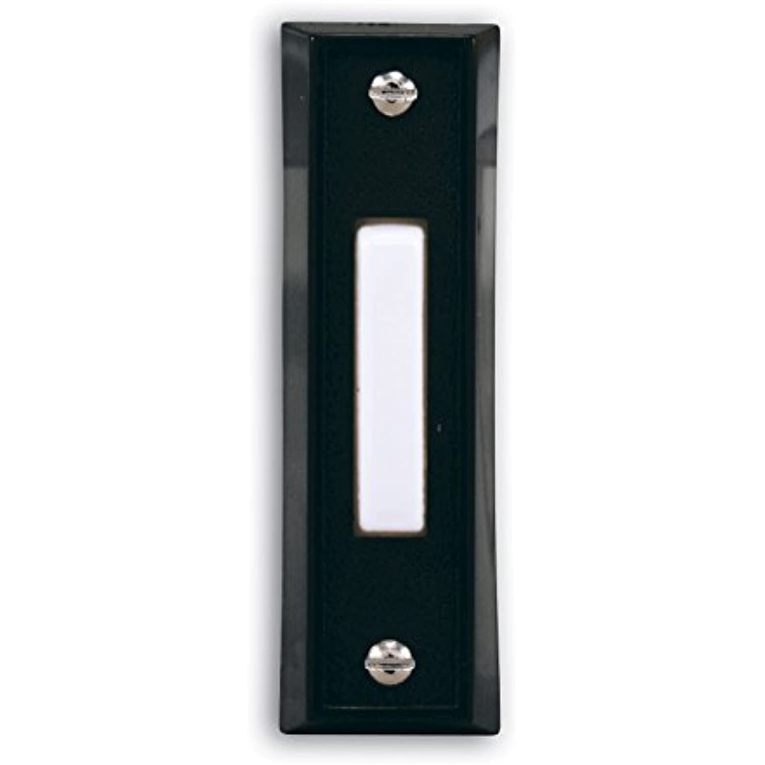 Heath Zenith SL-664-02 Wired Push Button, Black Finish with White Center Button gallery