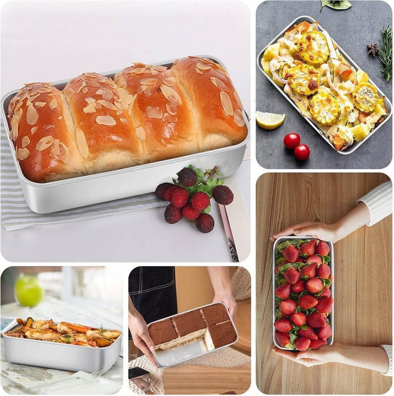 2 Pack Bread Loaf Pans for Baking Bread, 9x5Inch Stainless Steel Meatloaf Bak... gallery