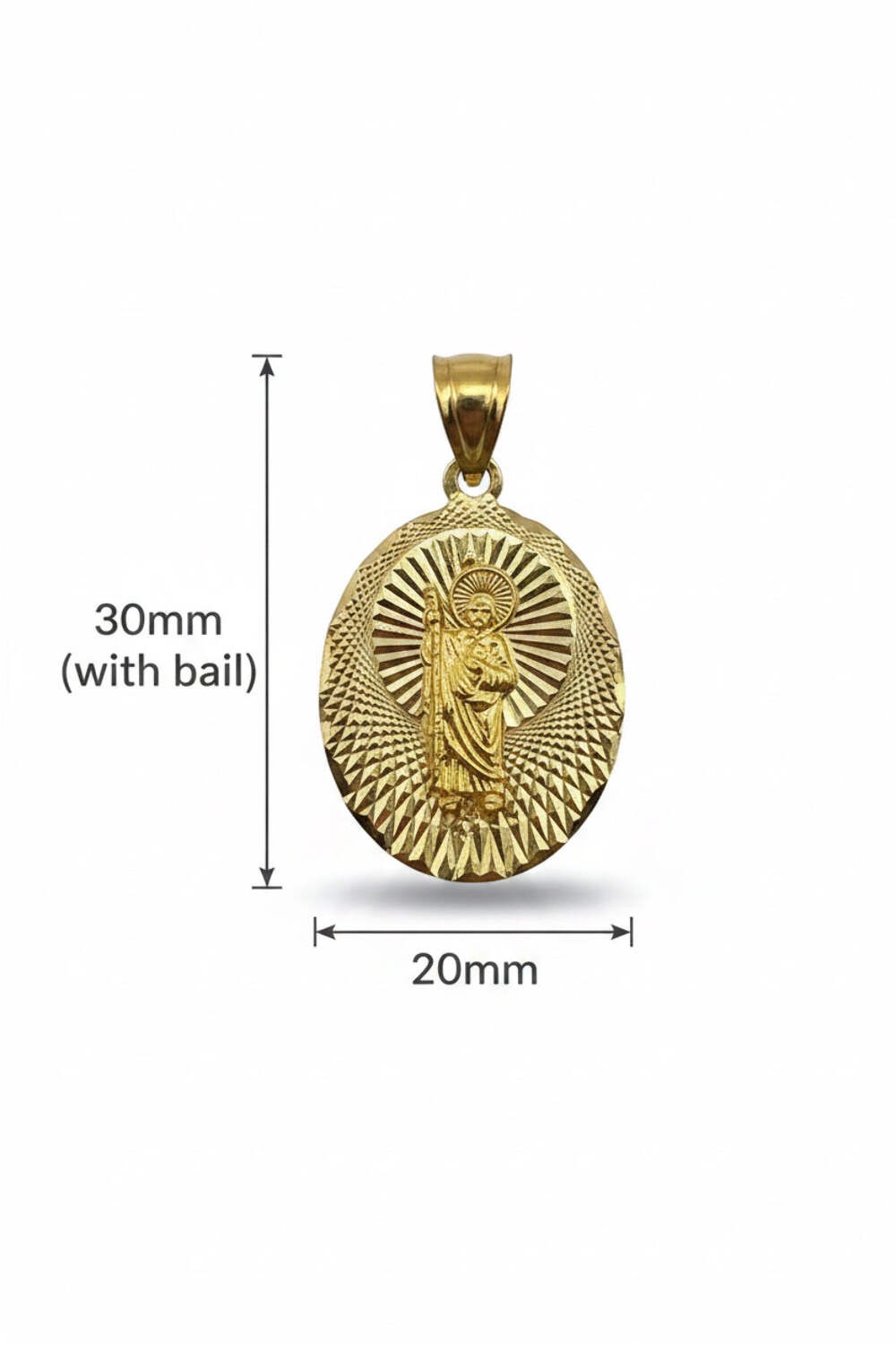 10K Yellow Gold St. Jude Pendant – Religious Medallion Jewellery gallery