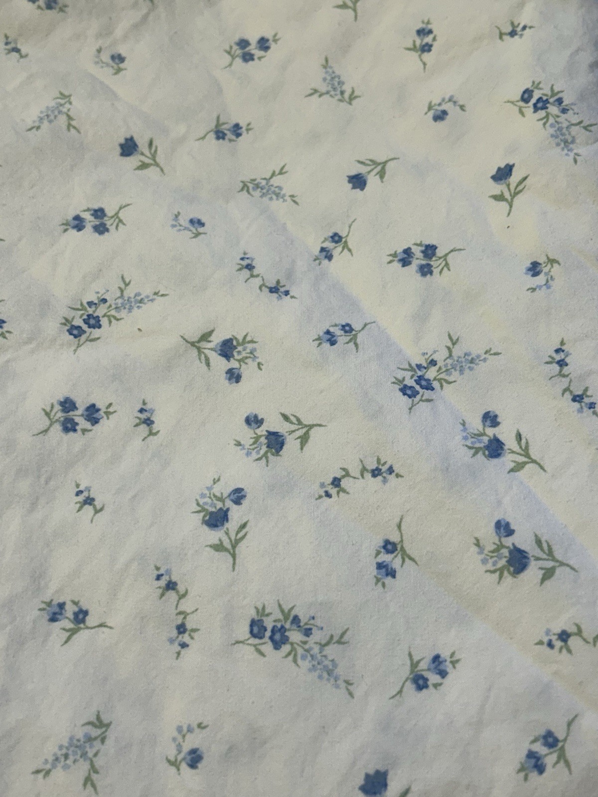 2 Piece Ralph Lauren Sheet Set Cottage Petite Florals Blue & Green on White Twin gallery