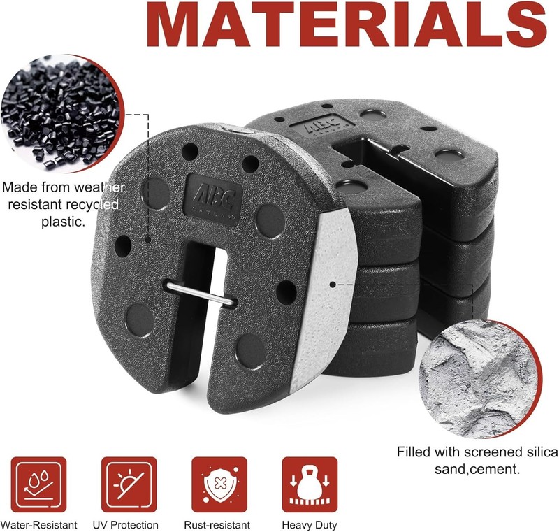 Sturdy 4-Pack Canopy Weights - 27LB Wind-Resistant Design for Tents & Umbrellas gallery