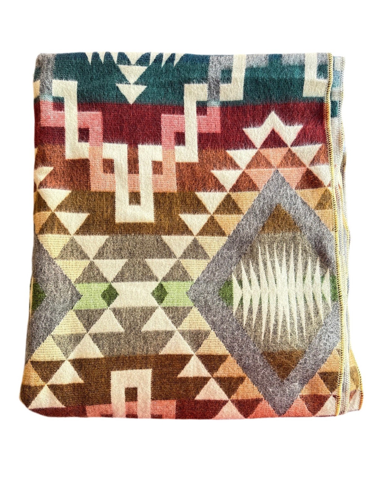 Alpaca Blanket - Cozy Colorful Native Pattern Throw - Made in Ecuador - 202616 gallery