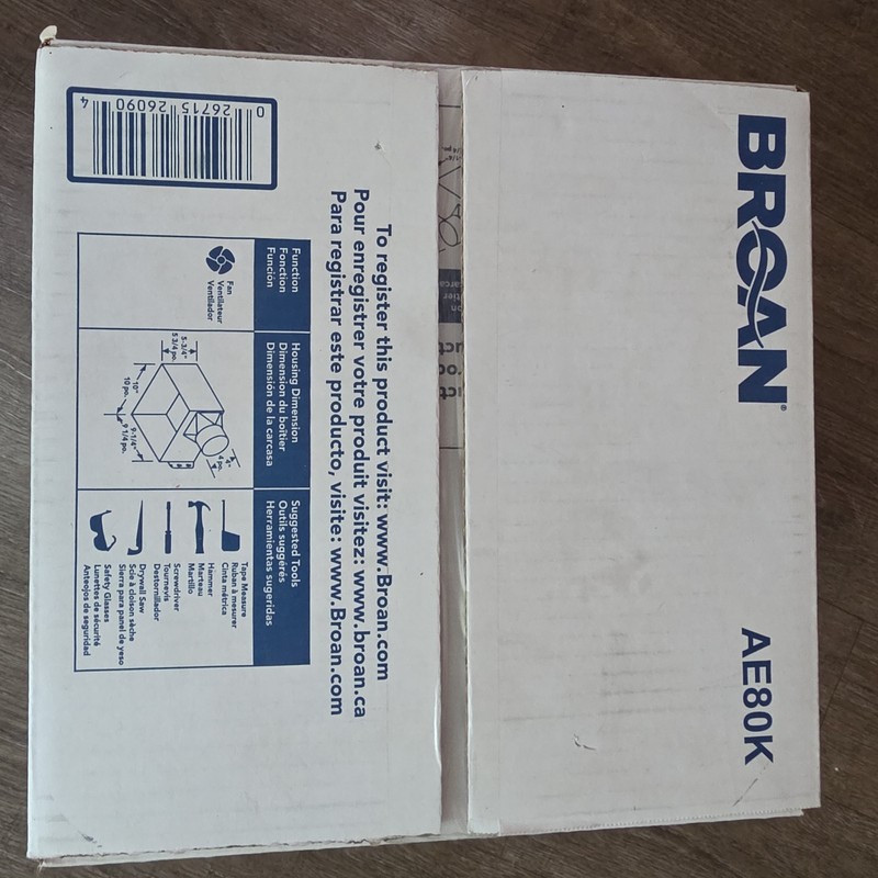 Broan AE80K Nutone Ventilation Fan FLEX HVAC Heating and Air Conditioning gallery