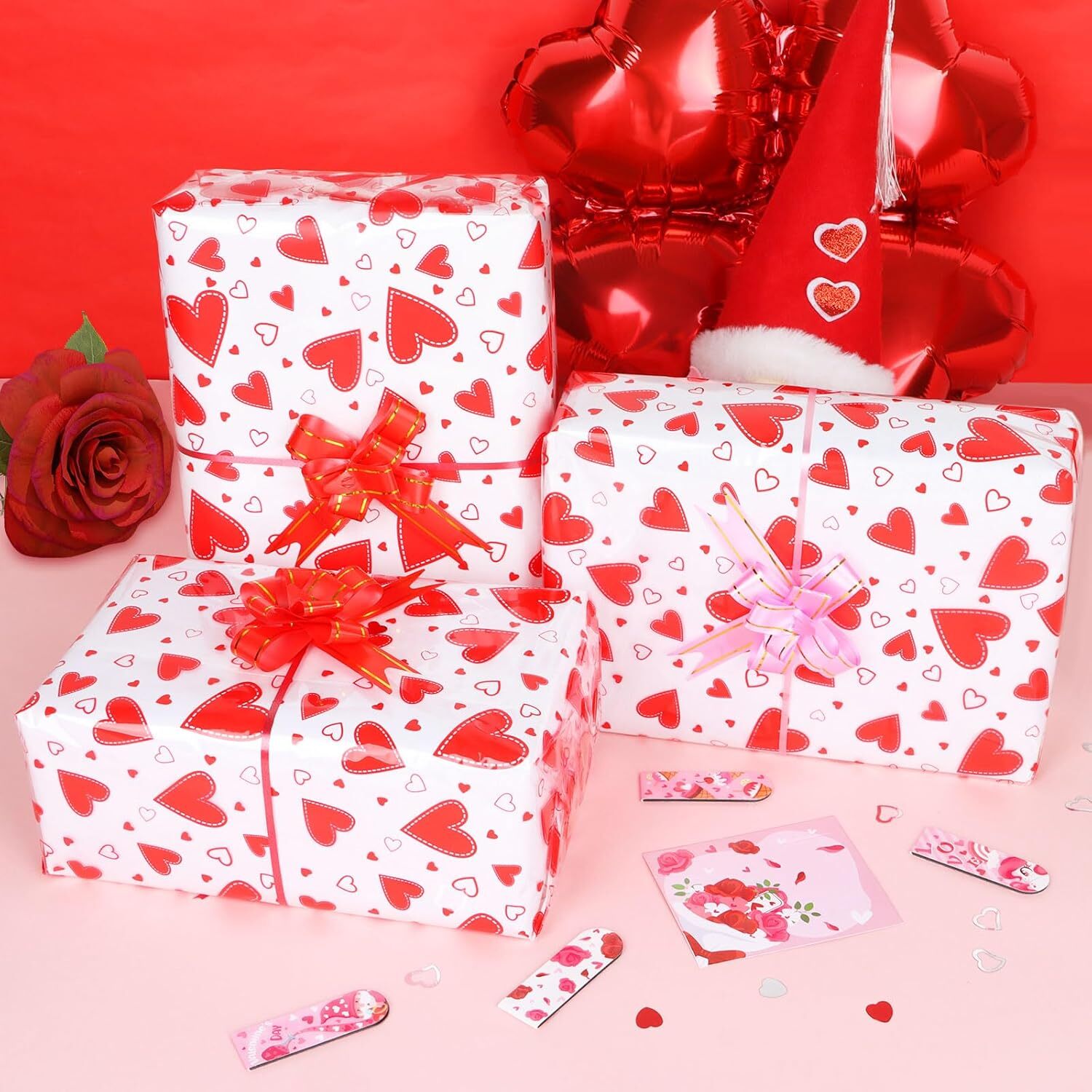 Heart Cellophane Wrap Roll32in x 98ft Valentine's Day Clear Cellophane Gift B... gallery