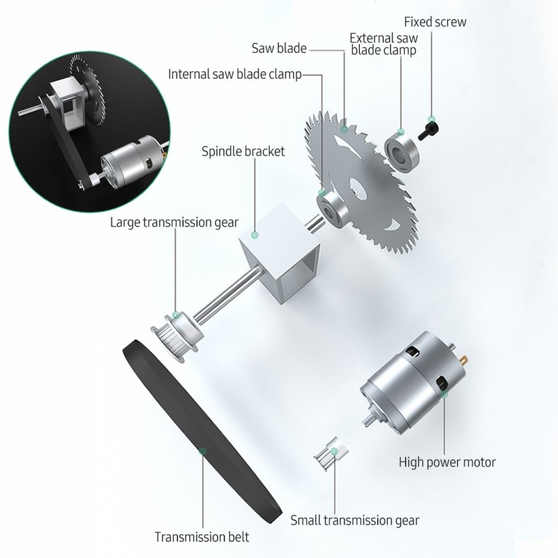 Mini Multifunctional Table Saw Angle Adjustable for Wood Plastic Acrylic Cutting gallery