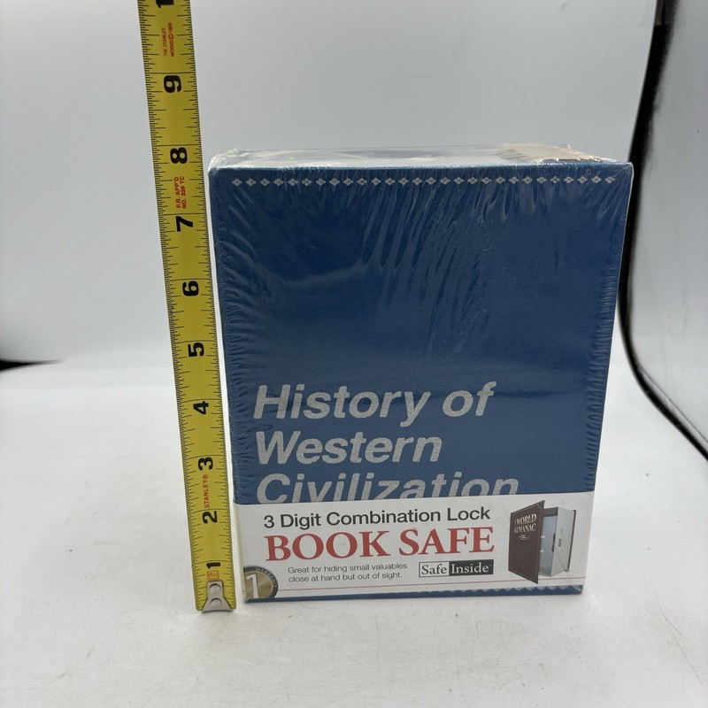 Safe Inside Book Safe 3 Digit Combo Lock Blue History West Civ Theft Protection gallery