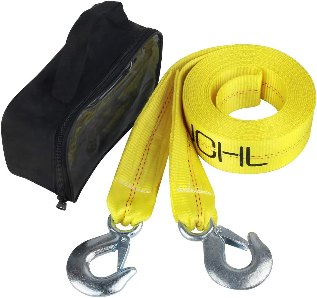 Nylon Tow Strap with Hooks 2”X20’ Car Vehicle Heavy Duty Recovery Rope 20,000 Lb gallery