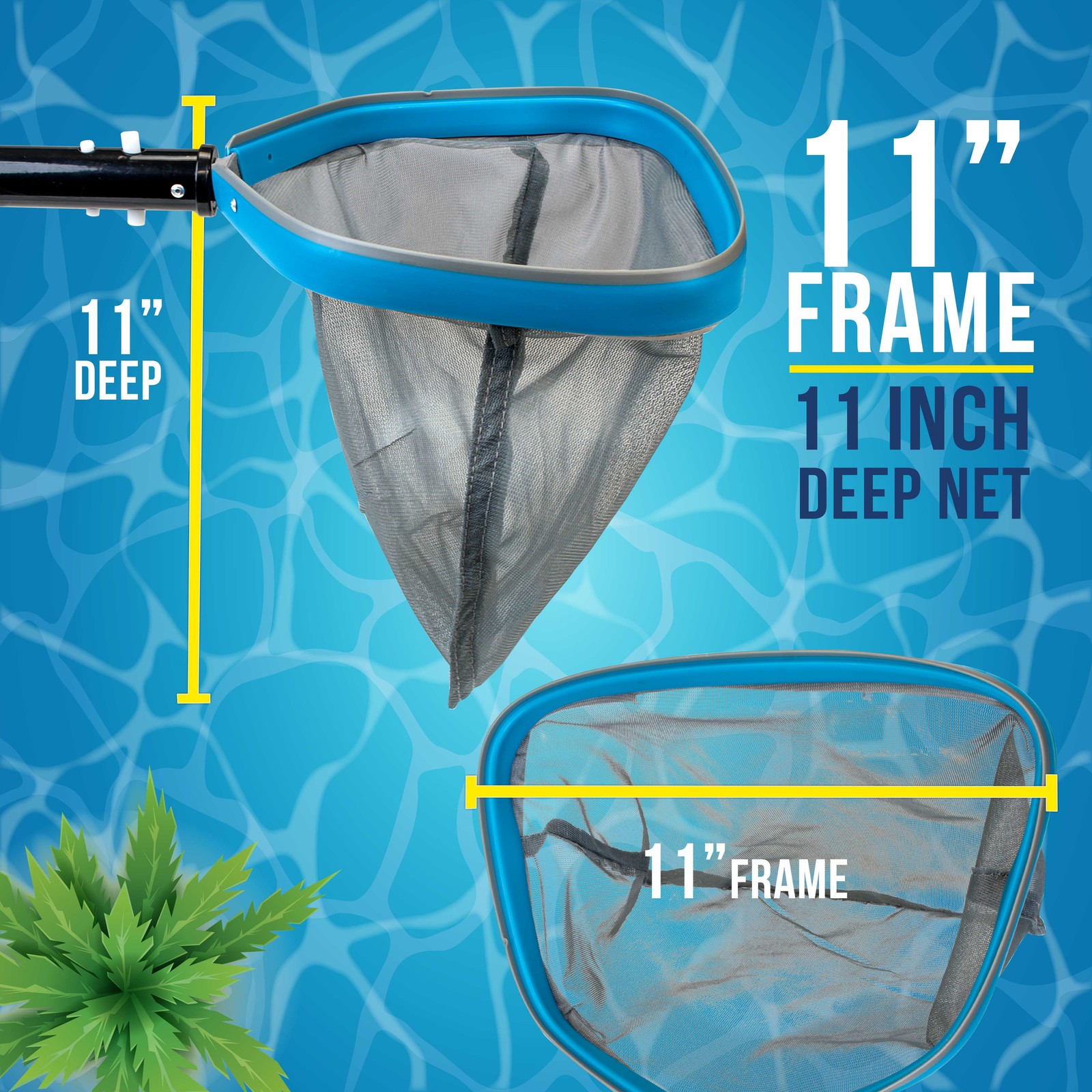 U.S. Pool Supply 11" Swimming Pool, Spa Leaf Skimmer Rake Net, 11" Deep Mesh gallery