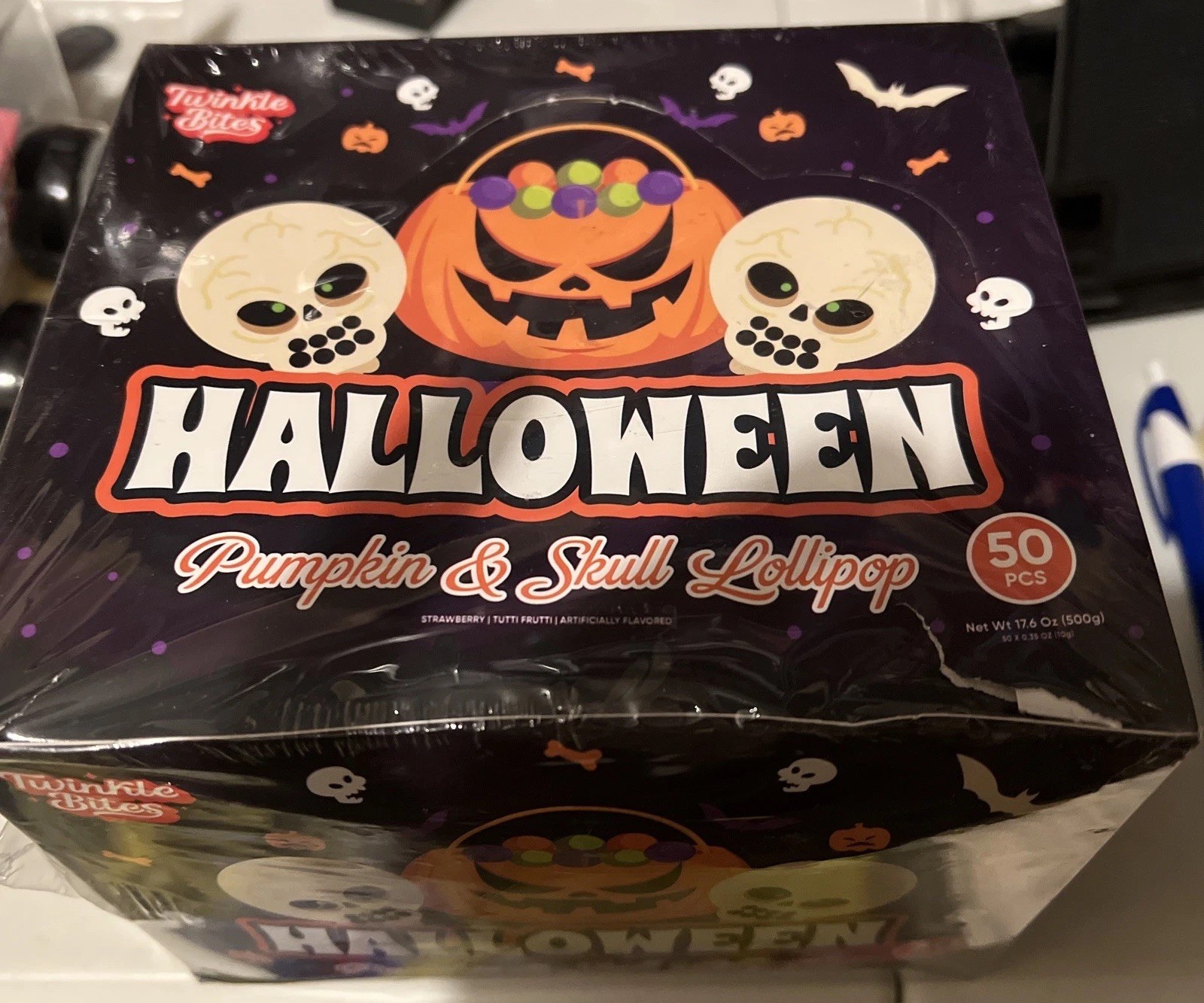 Halloween Pumpkin & Skull Lollipop Twinkle Bites 50 pieces Net Wt 17.6 Oz gallery