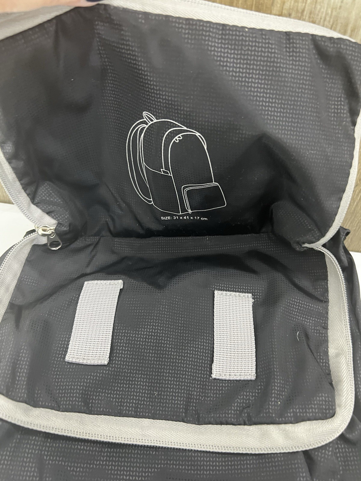 Backpack Packable Foldable Travel Bag Black Nylon MINT Extra Storage 5