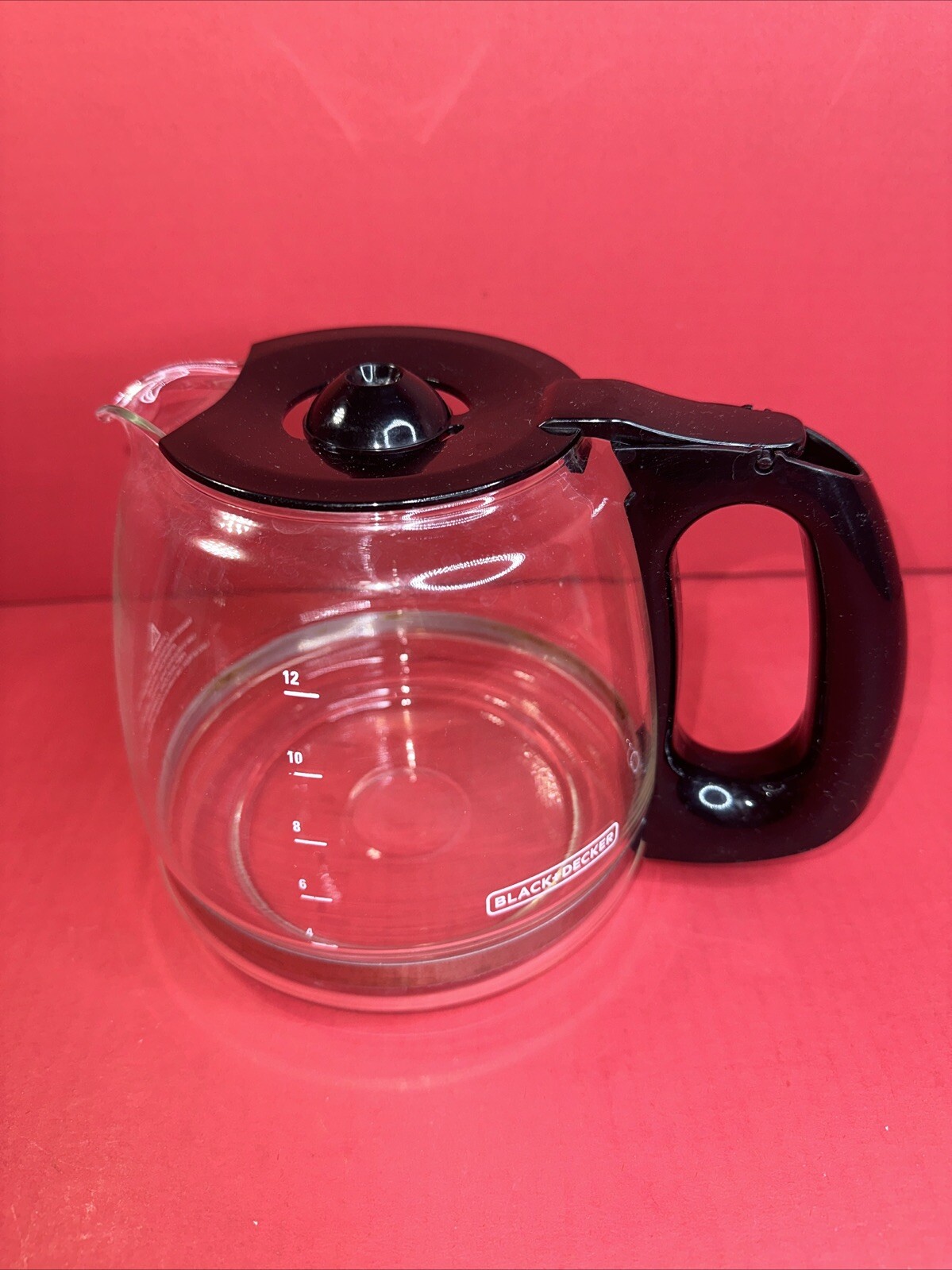 Mr. Coffee 12 Cup Glass Replacement Carafe Pot 6" w/ Black Plastic Lid gallery