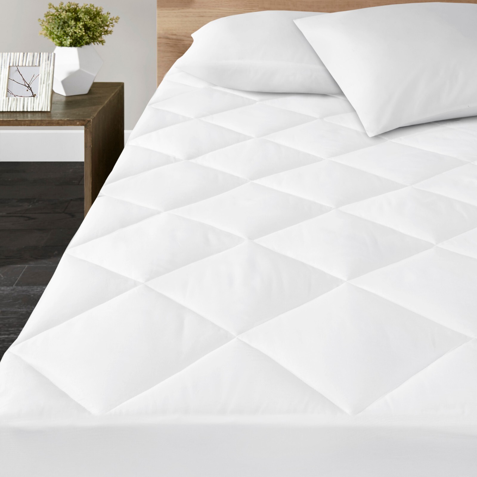 100% Cotton Sateen Waterproof Quilted Down Alt Mattress Pad Twin Full Queen King gallery