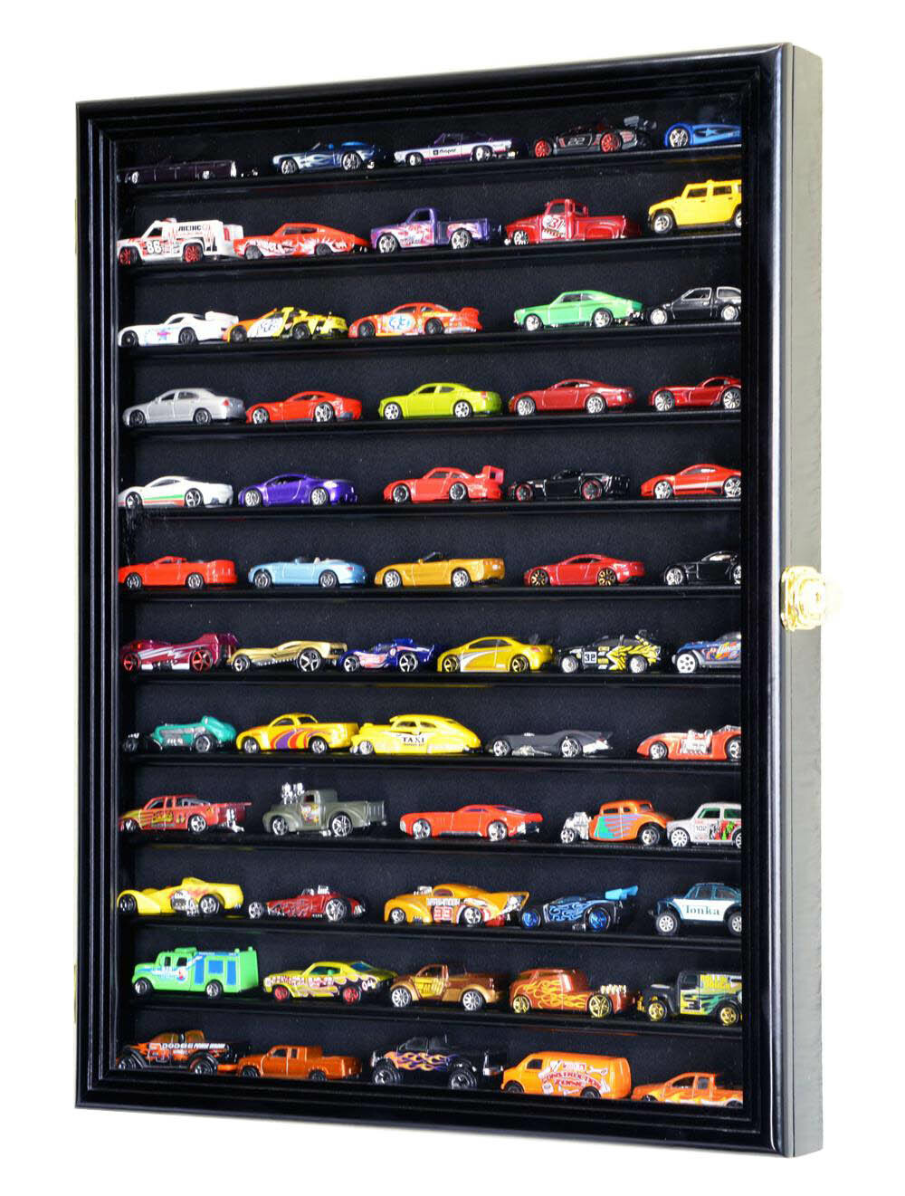 60 Hot Wheels 1:64 Scale Diecast Display Case Cabinet Wall Rack- LED LIGHTS gallery
