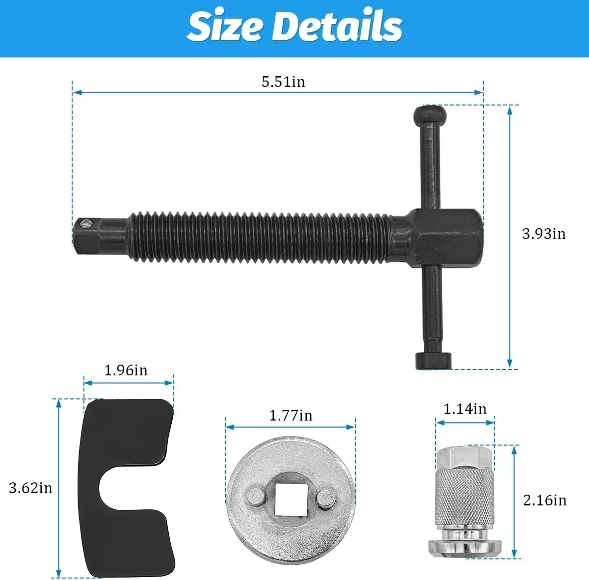 Disc Brake Caliper Piston Rewind Tool Car Rear Brake Pad Wind Back Tool gallery