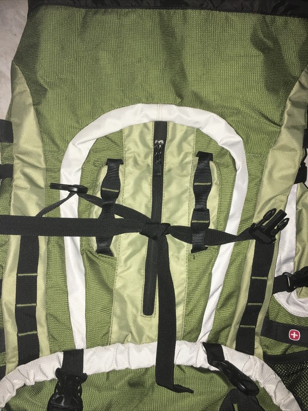 Swiss Gear Hiking Back pack with back support green used 5
