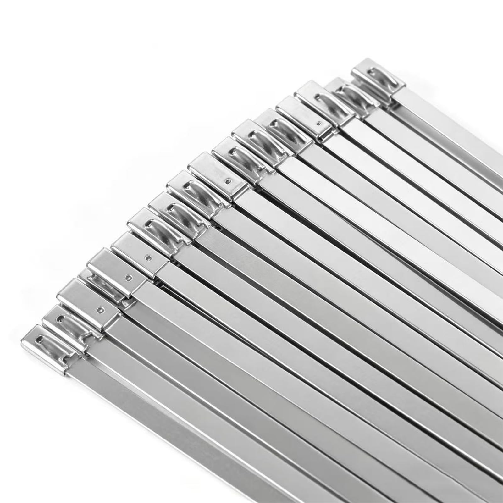BrtProms Metal Zip Ties, 50PCS 11.8 Inch, 304 Stainless ‎11.8 Inches, Silver gallery