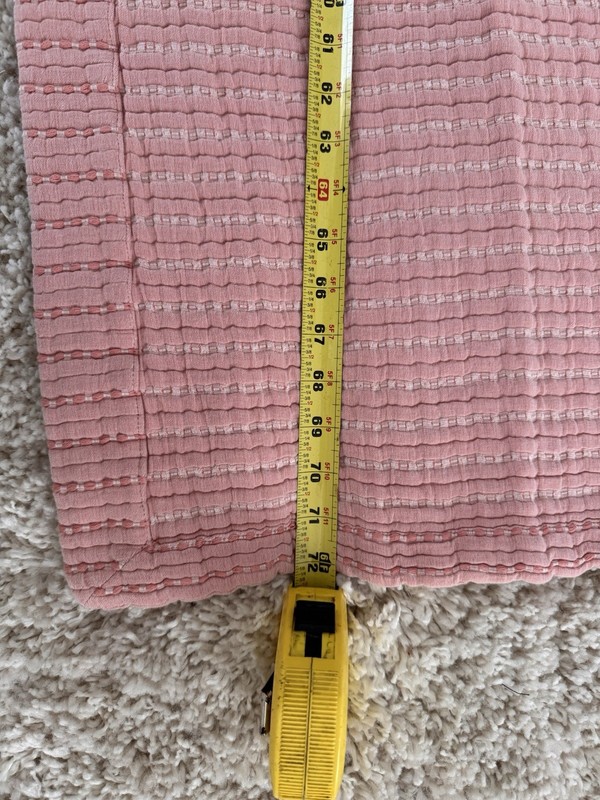 BROOKLINEN Lightweight Textured Stitch 100% Cotton Throw. Dried Rose.Orig.-$189 gallery