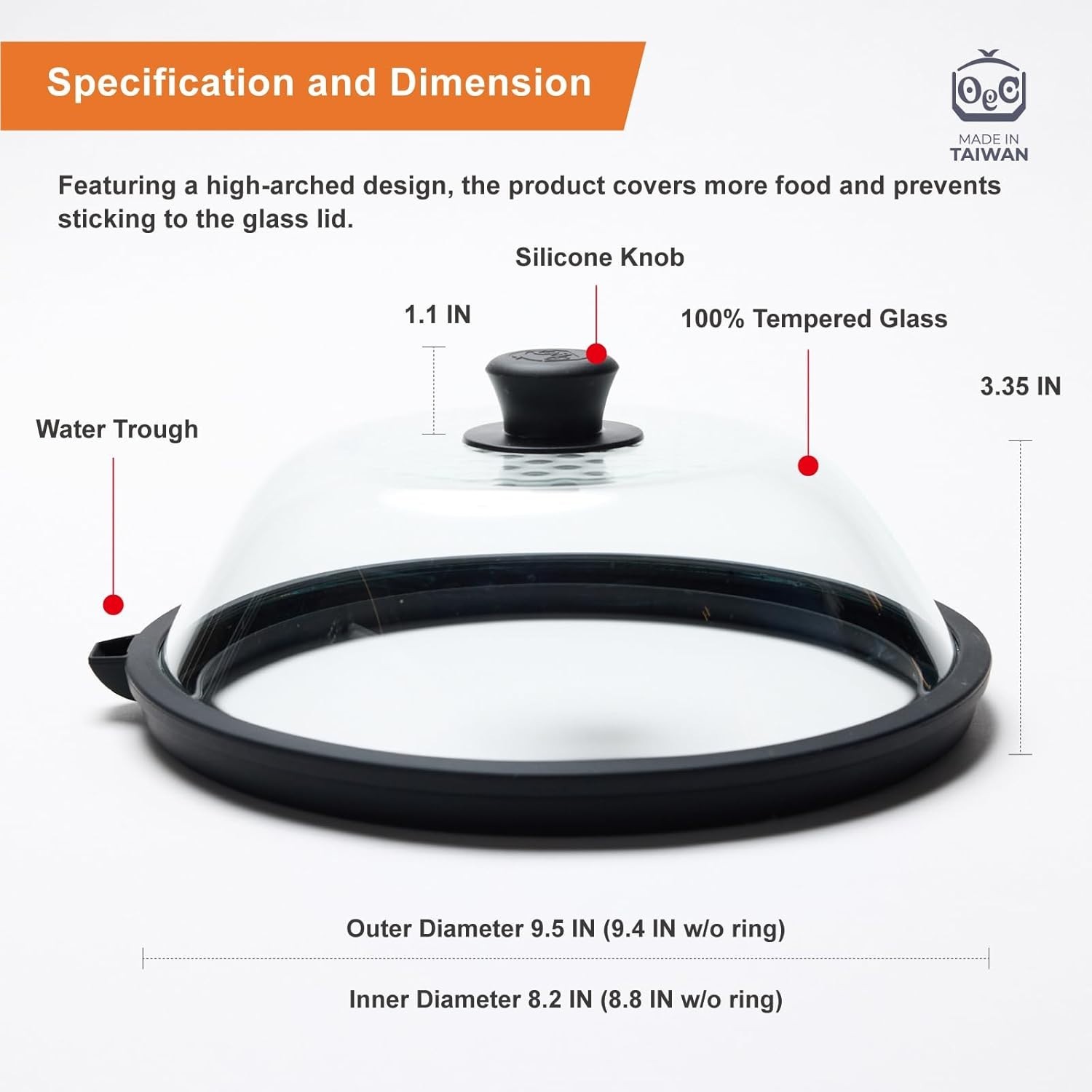 Lightweight Microwave Lid – Tempered Glass Splatter Cover with Steam Vent 9.5 in gallery