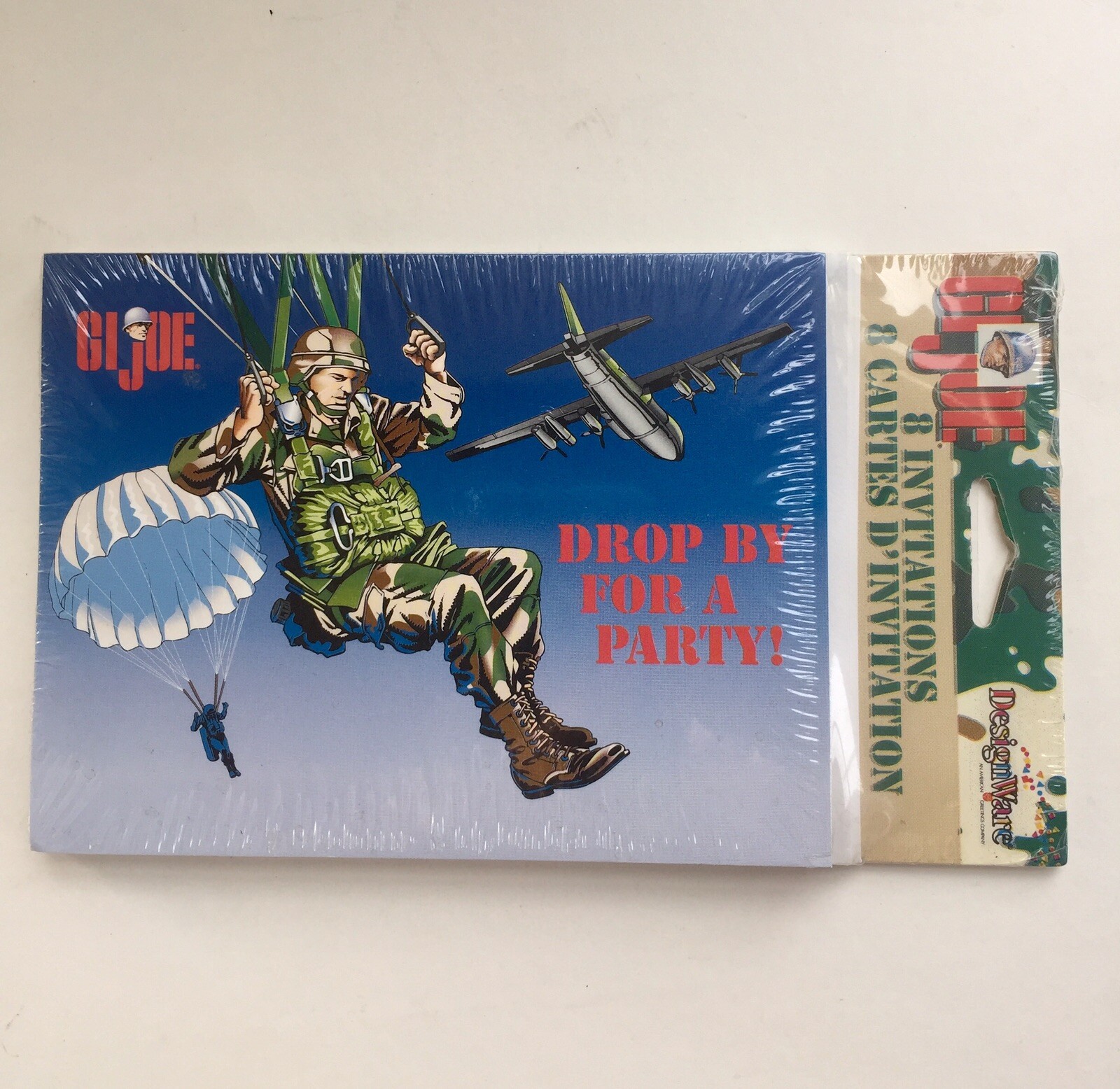 GI Joe 8 Invitations Child Boy Birthday Cards American Greetings Rare NEW NOS gallery