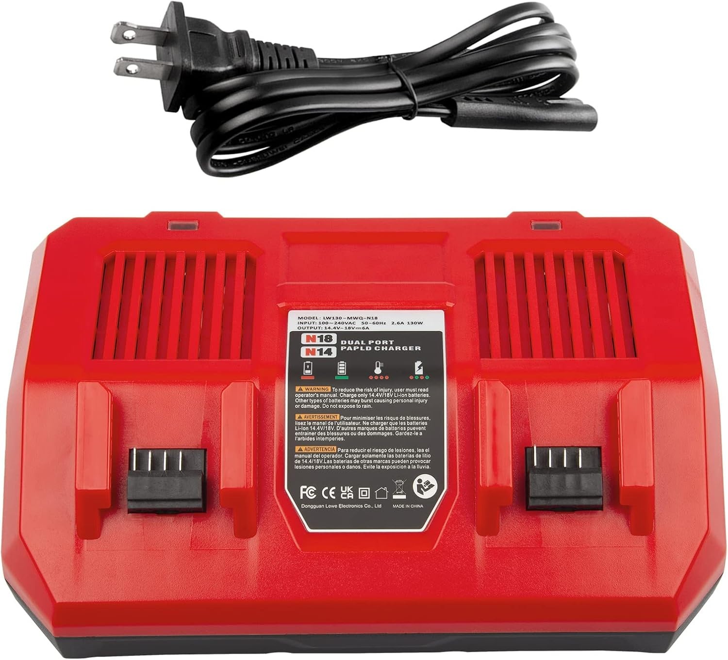 Dual Charger For Milwaukee For M18 Battery Dual Bay Simultaneous Rapid Charger gallery