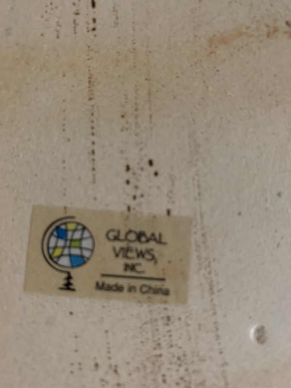 Global Views INc. ceramic brown and teal square 4 small plates and 4 bread plate gallery