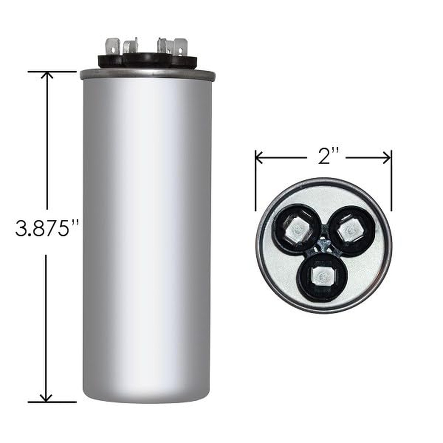 80 + 5 x 370/440 VAC Round Dual Run Capacitor by # 12801 gallery