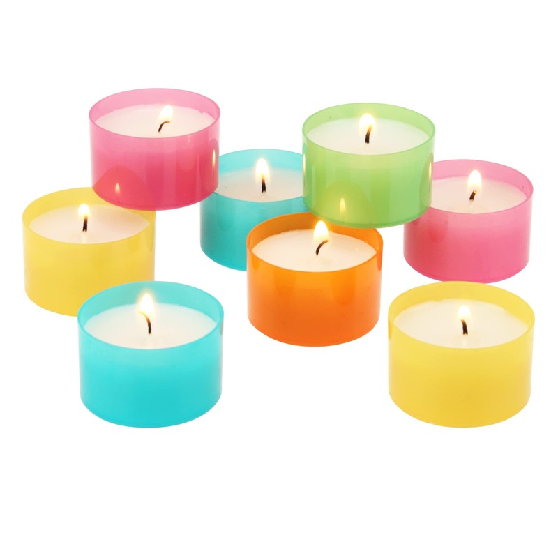 Stonebriar 96 Pack Multicolor Unscented 6 to 7 Hour Long Burning Tea Light Ca... gallery
