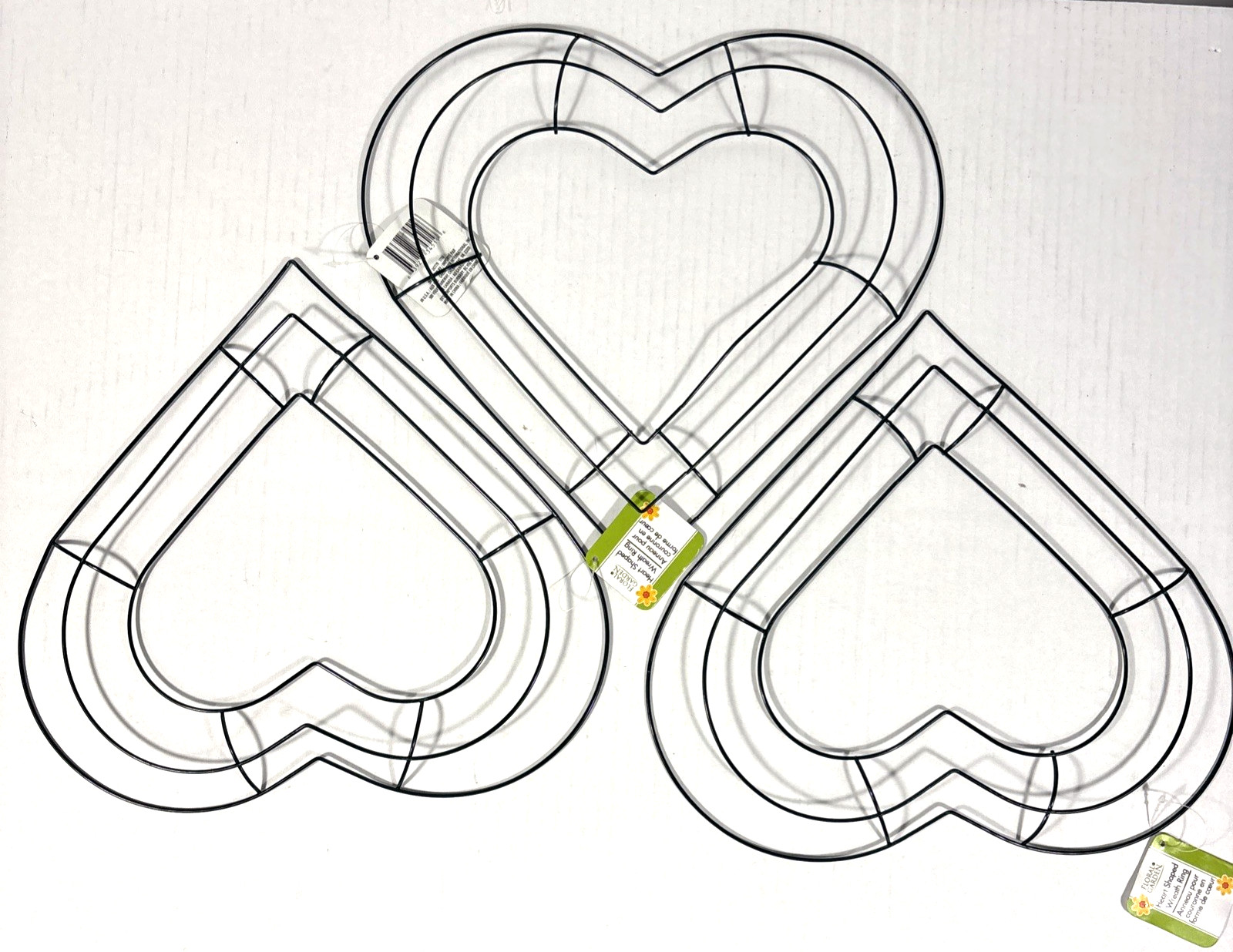 3 Heart Shaped Wire Wreath Ring 12 Inches Dark Green Metal Wreath Form Craft gallery