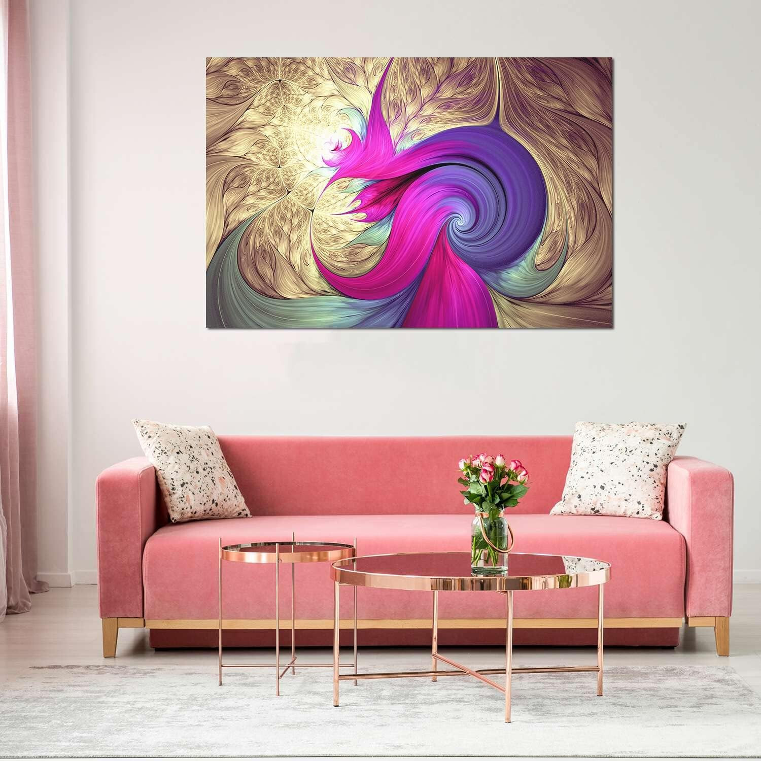 Abstract Red Purple Brown Light 90x60cm Framed Premium Quality Wall Art Print gallery