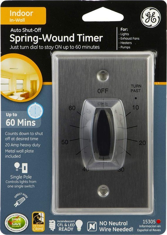 GE 60 Min Mechanical Countdown Timer Switch No Neutral Spring Wound 15305 gallery