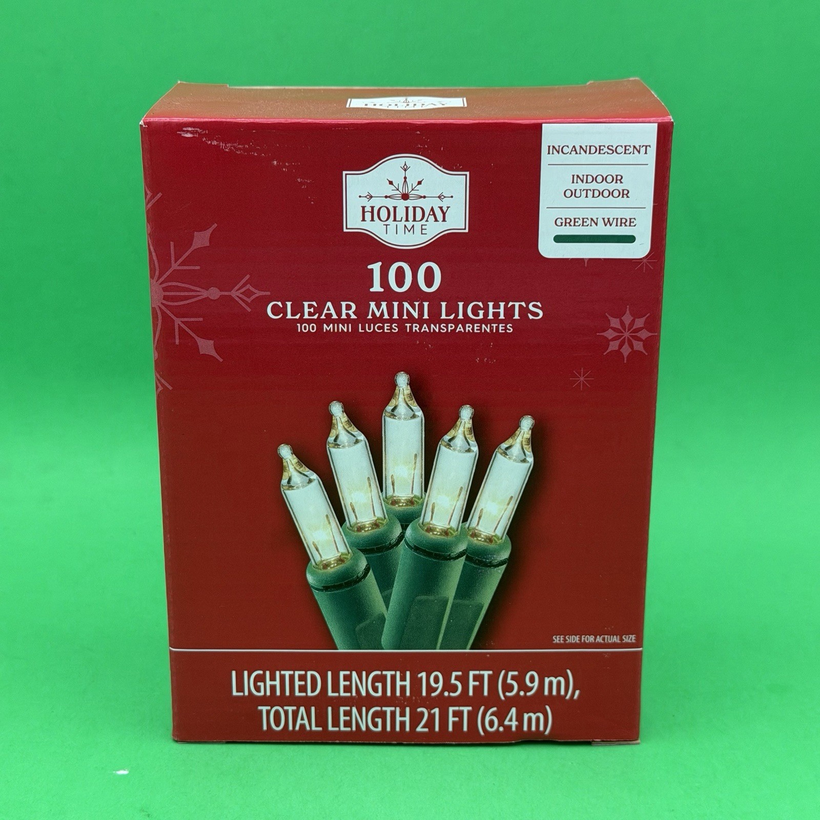 Holiday Time 100 Mini Clear Lights Incandescent Indoor/Outdoor 19.5ft Ships Free gallery