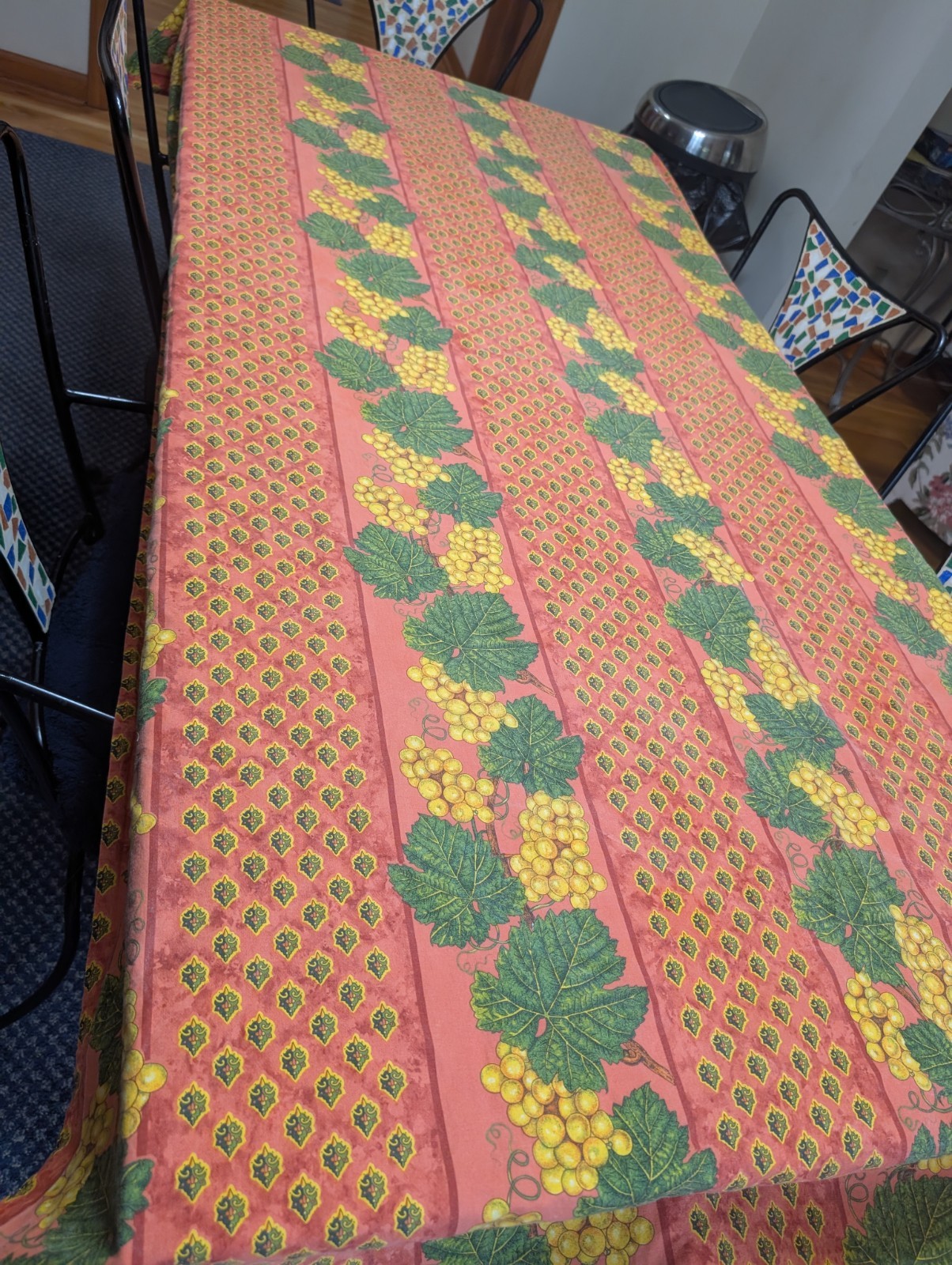 Soleil De Provence Tablecloth 100% Cotton France Orange Green Leaves gallery