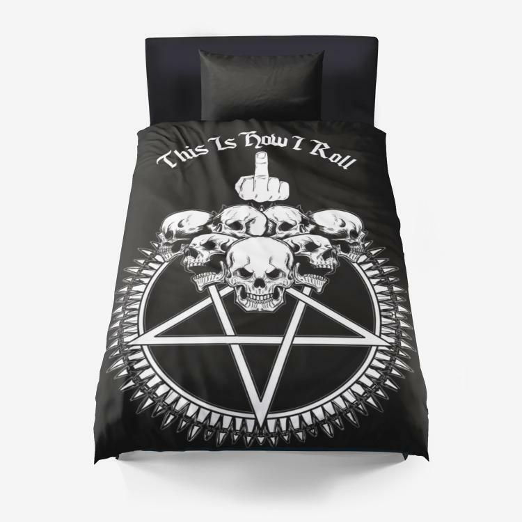 Duvet set copyright 2020 skull inverted pentagram this is how i roll gallery