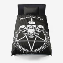 Duvet set copyright 2020 skull inverted pentagram this is how i roll