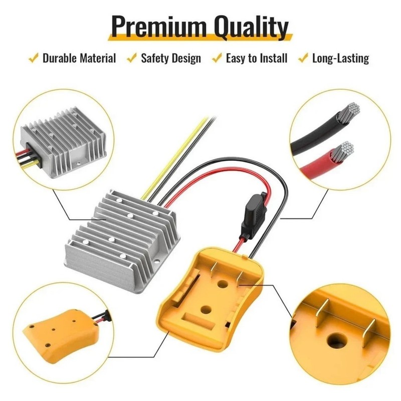 Voltage Reducer，240W 20A Step Down Converter Adapter Compatible with Dewalt 20V gallery
