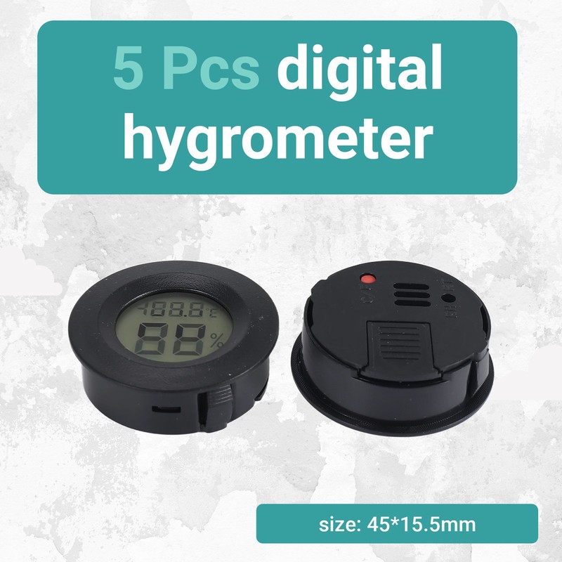 5-pack Hygrometer Digital LCD Humidity Meter for Humidifiers3846 gallery