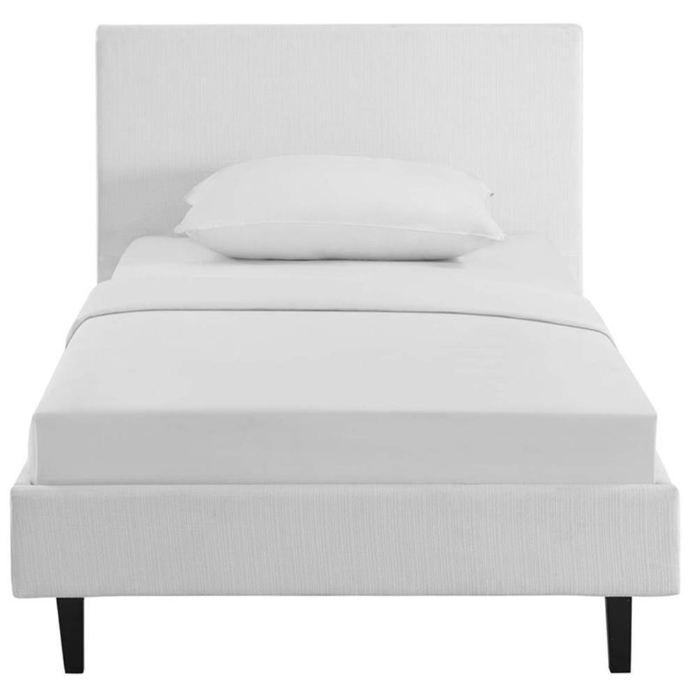 Modway Anya Twin Modern Style Polyester Fabric Bed in White Finish gallery