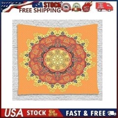 Mandala Tapestry, Floral Mandala Pattern Leaves Art Theme Inspired Medallion