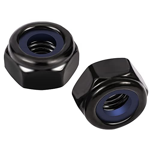 Nylon Insert Hex Lock Nuts Locknuts, 304 Stainless Steel 18-8 1/4-20 25 Black gallery