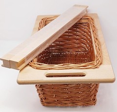 11 5/16″ Width Pullout Wicker Baskets with Handles and Beechwood Frame & Runners