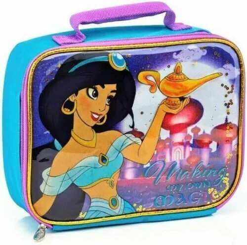 Aladdin Disney Princess Jasmine Zippered Insulated Lunch Bag/box BPA free NEW gallery