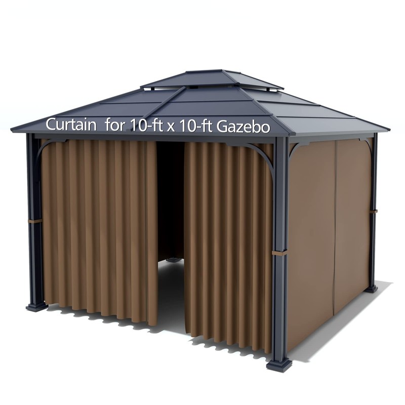 Gazebo Universal Replacement Privacy Curtain - Wonwon 10x10, Brown gallery