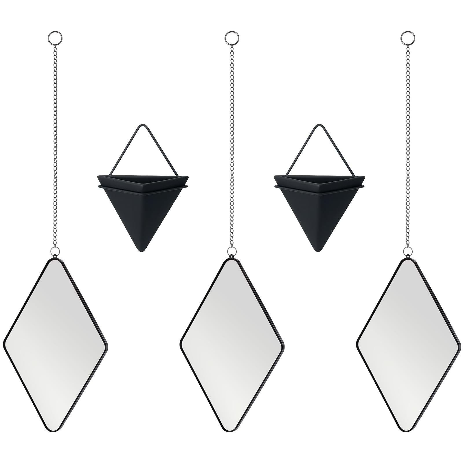 Demissle 5 Pcs Geometry Plant Wall Decor Includes Ceramic Wall Planter Hangin... gallery